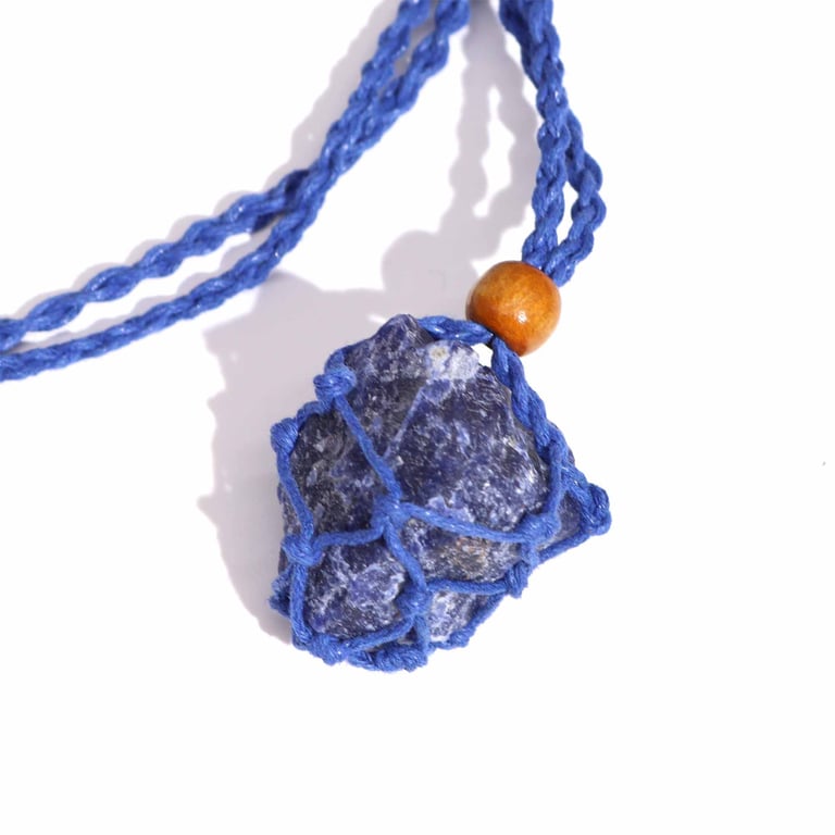Navy Gemstone Necklace Cord - Beaded Fashion Jewelry Cord