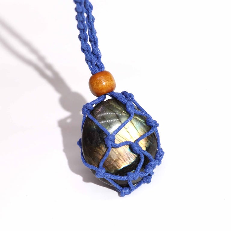 Navy Gemstone Necklace Cord - Beaded Fashion Jewelry Cord