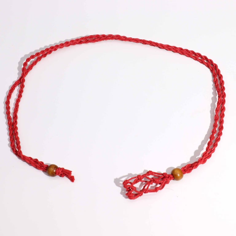 Handmade Red Gemstone Cord Necklace - Elegant Jewelry Accessory