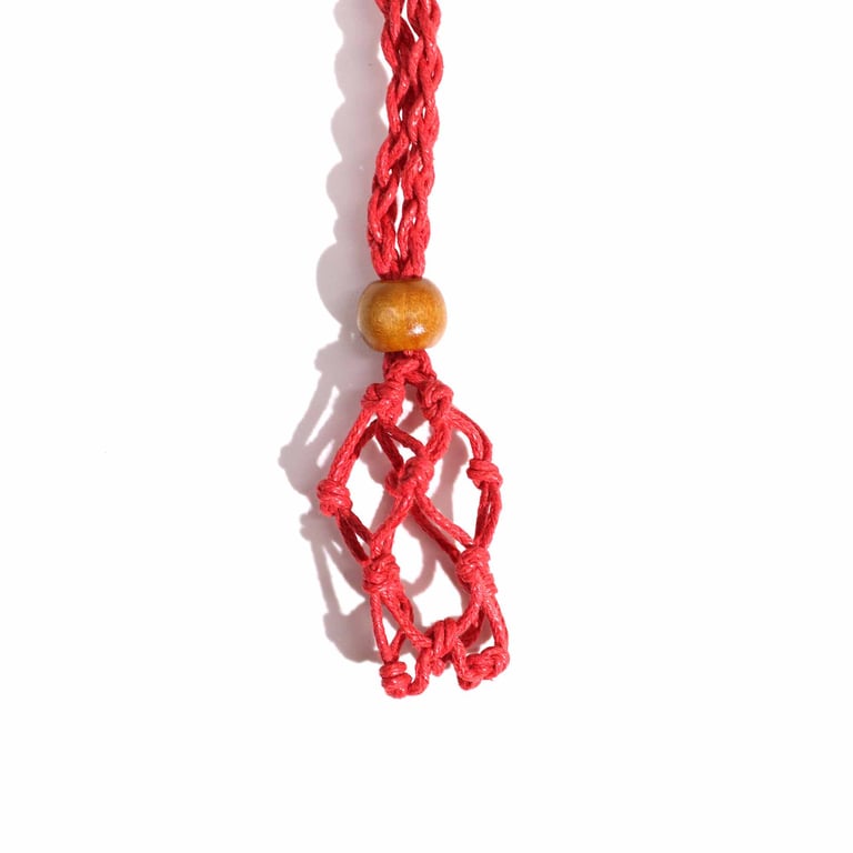 Handmade Red Gemstone Cord Necklace - Elegant Jewelry Accessory