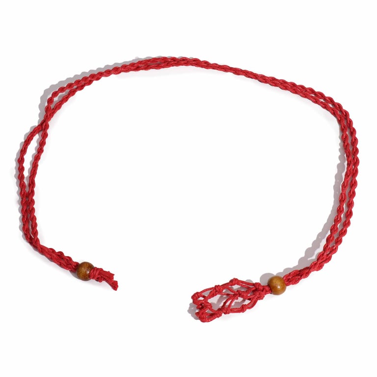 Handmade Red Gemstone Cord Necklace - Elegant Jewelry Accessory
