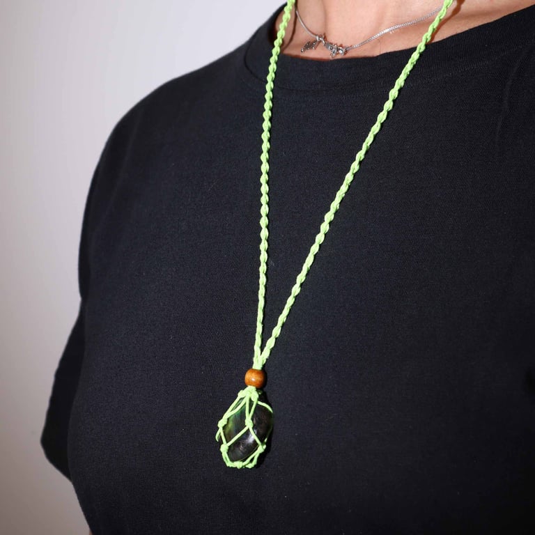 Green Gemstone Necklace Cord - High-Quality Jewelry Bead Necklace String