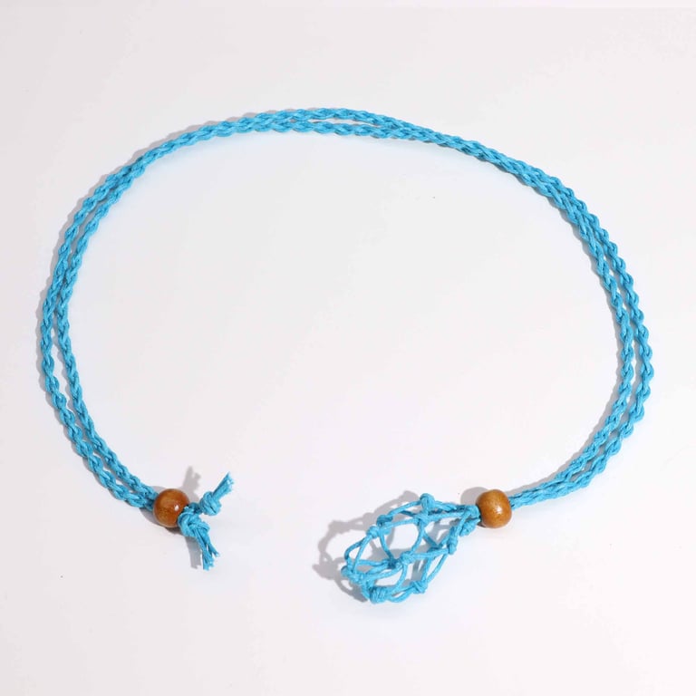 Blue Gemstone Necklace Cord - Fashionable Jewelry Accessory with Adjustable Length and Durable Design