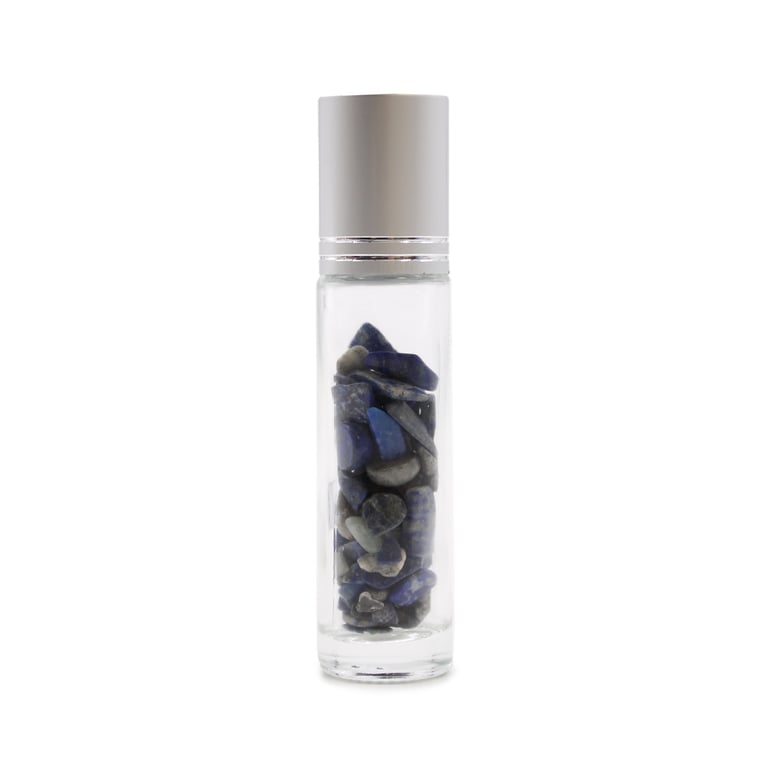 Sodalite Gemstone Essential Oil Roller Bottle - Natural Stone Fragrance & Home Aromatherapy