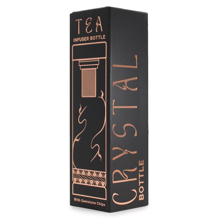 Rose Gold Crystal Glass Tea Infuser Bottle - Rose Quartz (Brand Name)