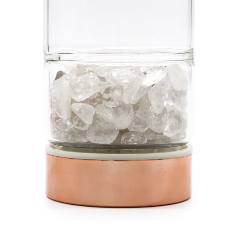 Glass Tea Infuser Bottle (Rose Gold) - Quartz Crystal, Brand/Model Unspecified