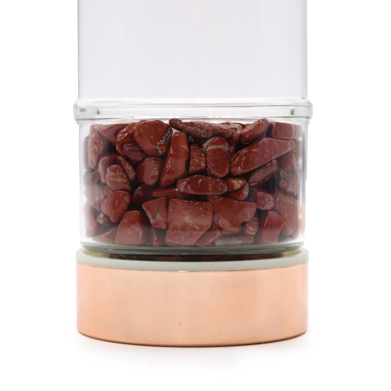 Rose Gold Crystal Tea Infuser Bottle (Red Jasper) - Crystal Glass Co.