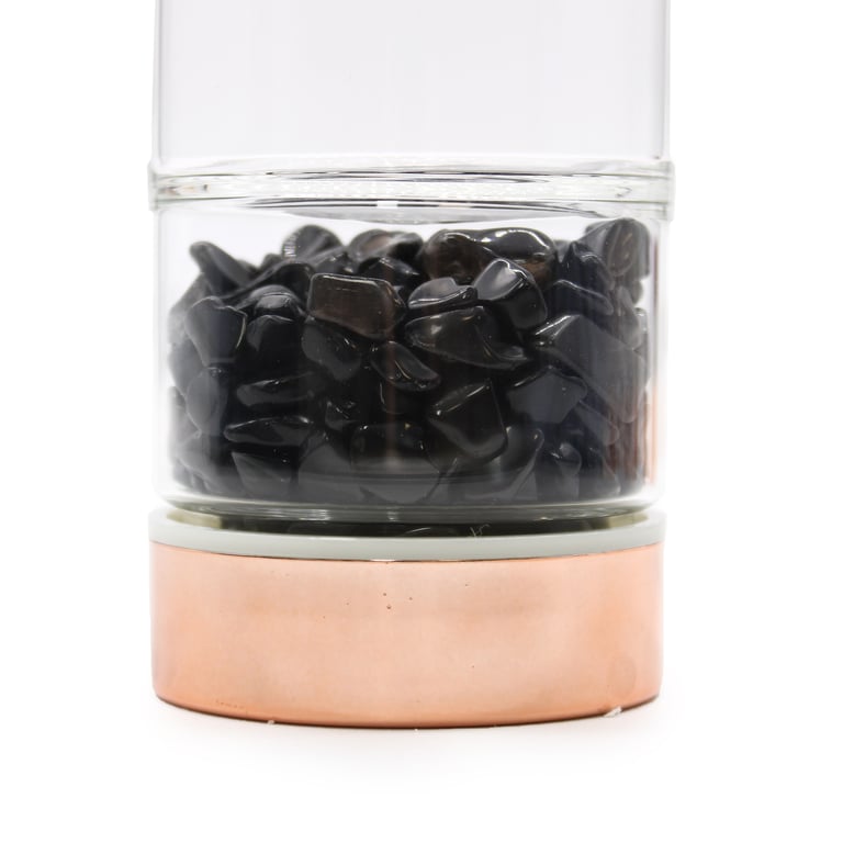 Rose Gold Crystal Tea Infuser Bottle - Onyx (Brand Model)