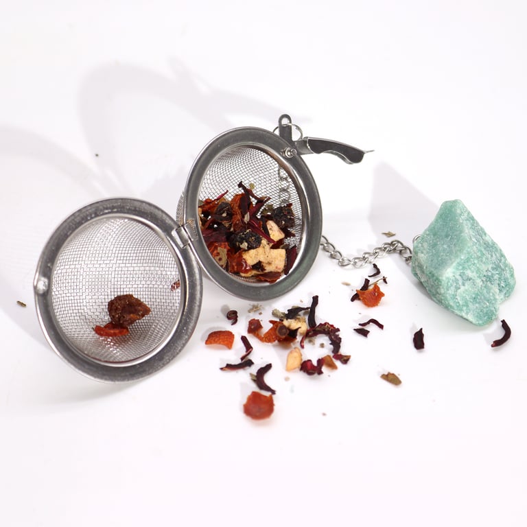 Raw Amethyst Cluster Crystal Gemstone Tea Strainer - Natural Steeping Filter