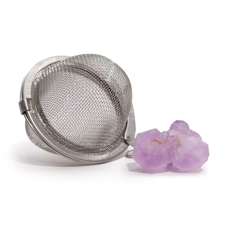 Raw Amethyst Cluster Crystal Gemstone Tea Strainer - Natural Steeping Filter