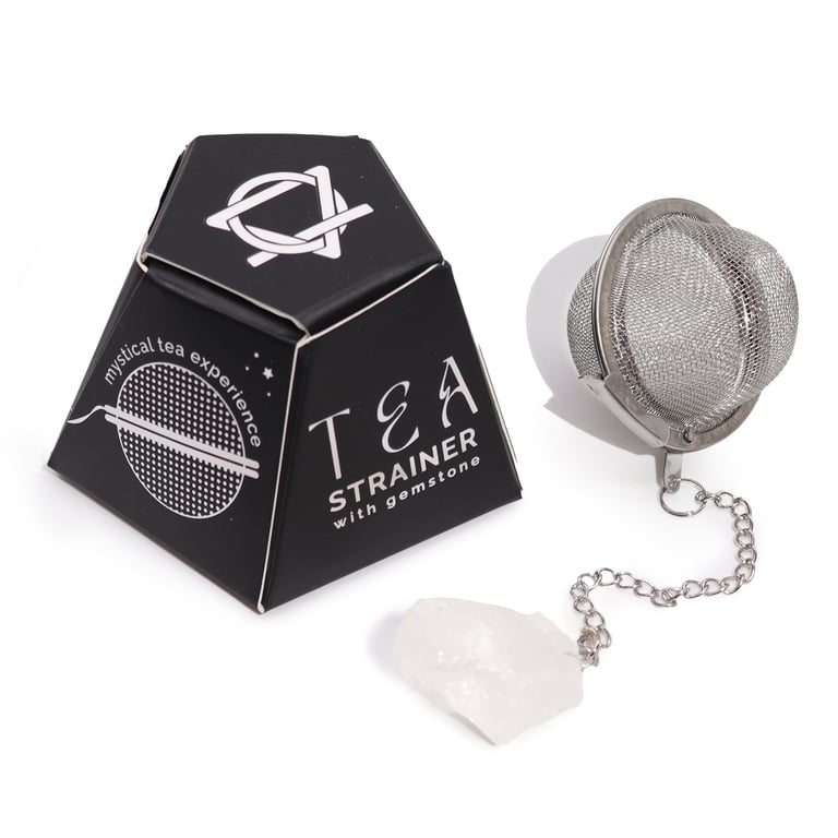 Raw Crystal Gemstone Tea Strainer - Rock Quartz Natural Stone Filter Home Decor Gift