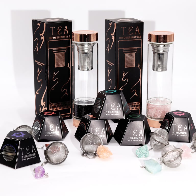 Smoky Quartz Raw Crystal Gemstone Tea Strainer - Natural Crystalline Infuser for Home & Garden Decor