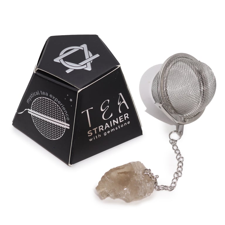 Smoky Quartz Raw Crystal Gemstone Tea Strainer - Natural Crystalline Infuser for Home & Garden Decor