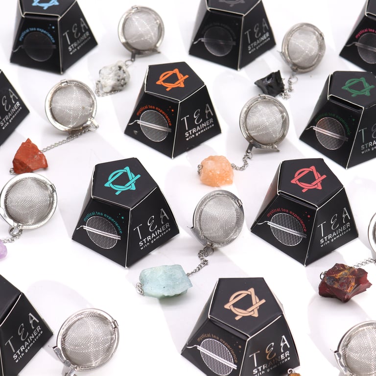 Smoky Quartz Raw Crystal Gemstone Tea Strainer - Natural Crystalline Infuser for Home & Garden Decor