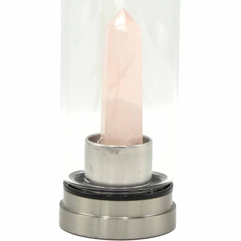 Obelisk Rose Quartz Infused Water Bottle - Crystal Rejuvenation
