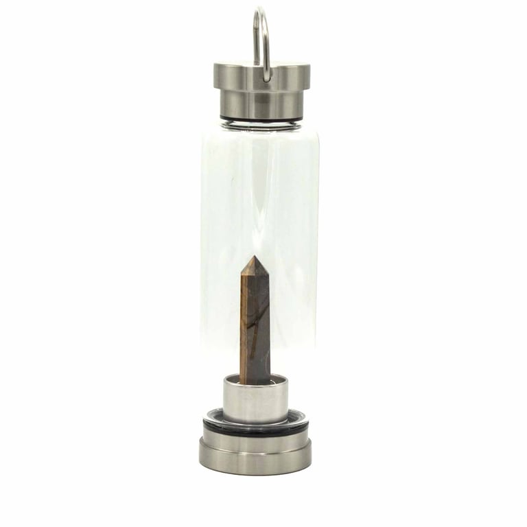 Obelisk Tiger s Eye Crystal Infused Water Bottle - Determined Style