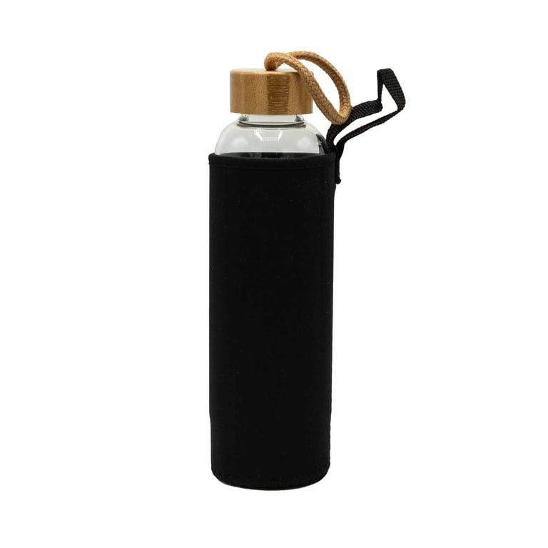 Glass Water Bottle with Crystal Infusion (Quartz) - Cleansing, Angel Collection