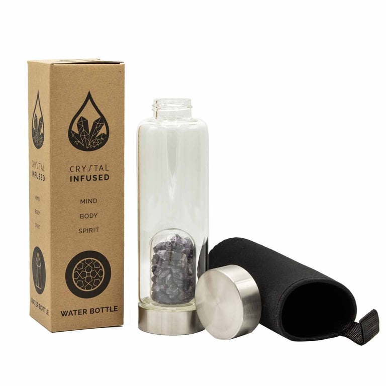 Amethyst Crystal Infused Water Bottle - Relaxing Hydration by Brand Name