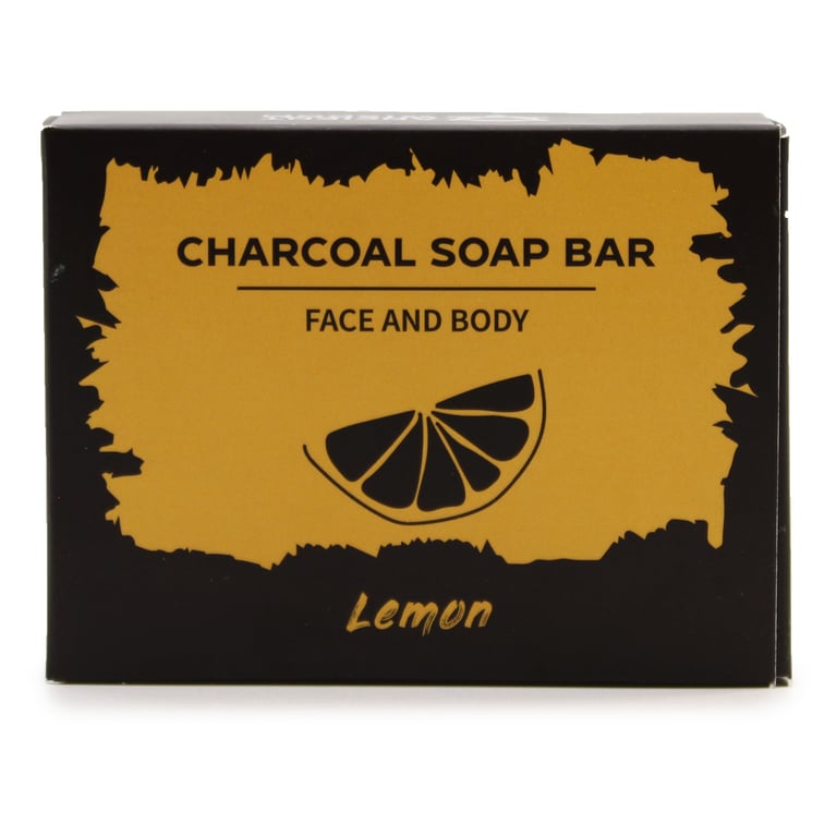 Natural Charcoal Soap - Lemon Fragrance, 85g, Gentle Skincare for Acne Prone Skin