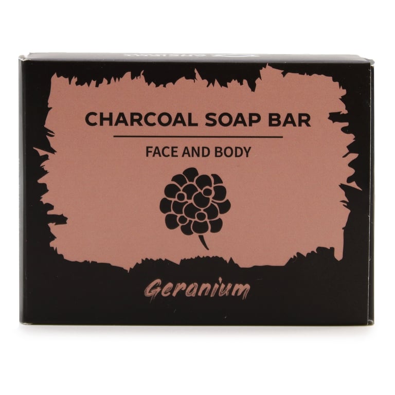 Natural Charcoal Soap 85g - Geranium Scented Facial Cleanser