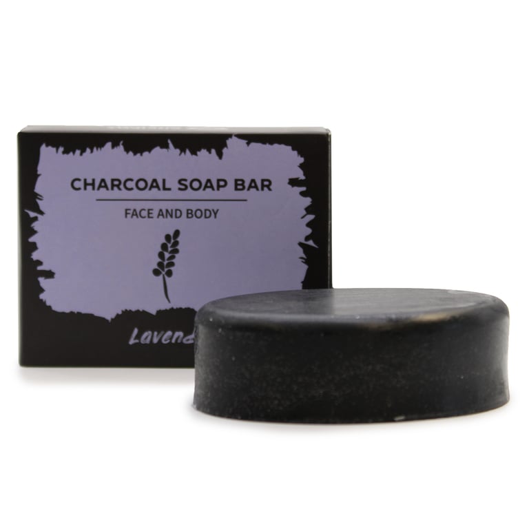 Charcoal-Based Soap for Acne Prone Skin - 85g Natural Lavender Cleanser