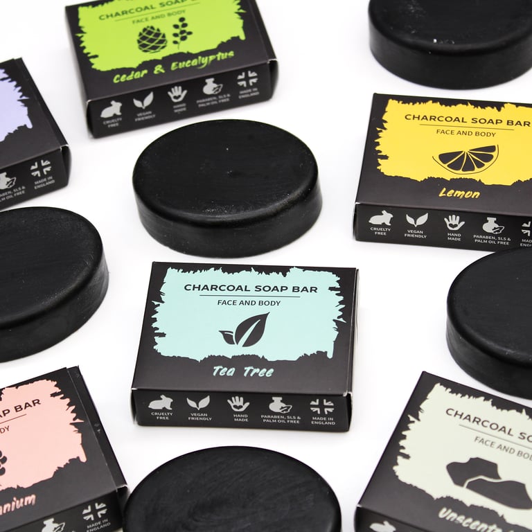 Charcoal Eucalyptus & Cedarwood Natural Soap 85g Bar