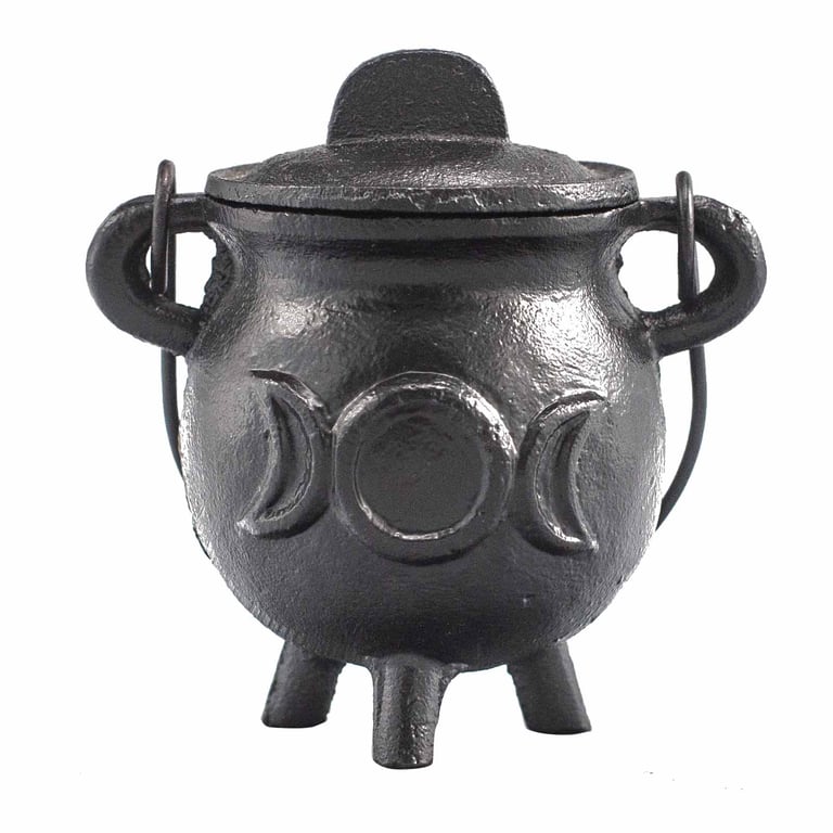 Cast Iron Triple Moon Cauldron 6.5x13cm (Brand Name)