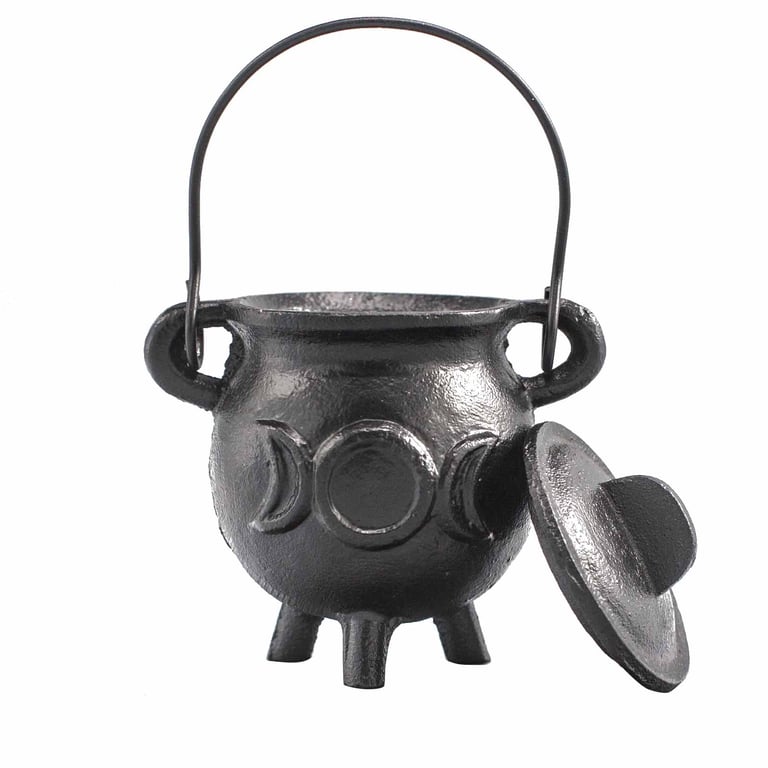 Cast Iron Triple Moon Cauldron 6.5x13cm (Brand Name)
