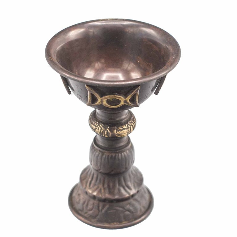 Antique Copper Triple Moon Goblet - 8x13cm (Authentic)