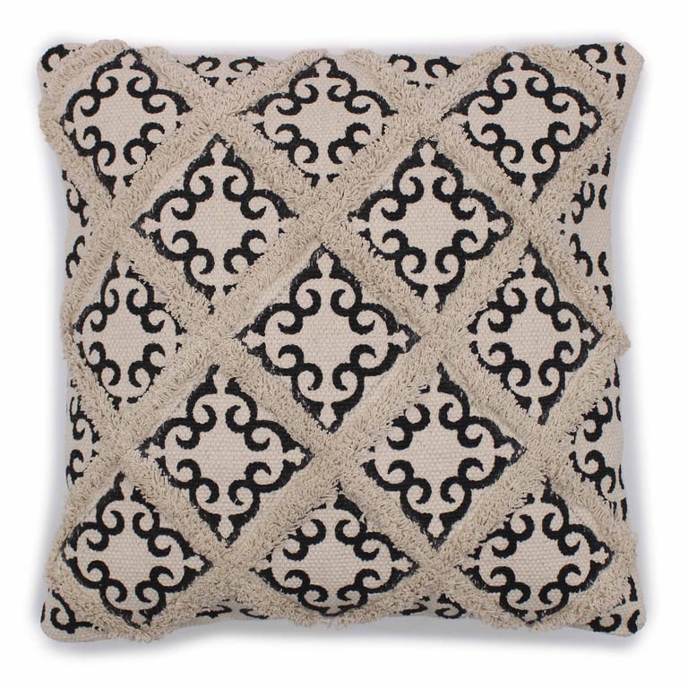 Luxury Criss-Cross Printed Cushion Cover - 45x45cm Square Design
