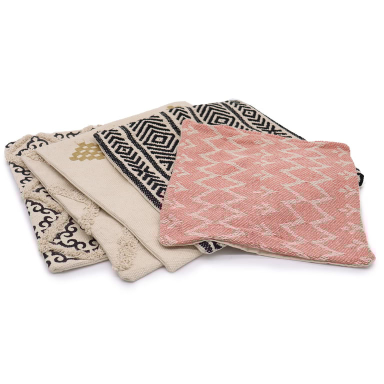 Luxury Criss-Cross Printed Cushion Cover - 45x45cm Square Design