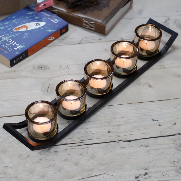 5-Cup Iron Votive Candle Holder - Centrepiece LEDGE (Brand)