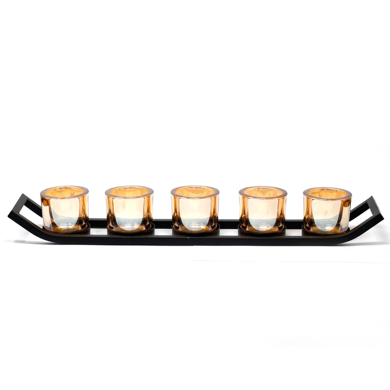 5-Cup Iron Votive Candle Holder - Centrepiece LEDGE (Brand)