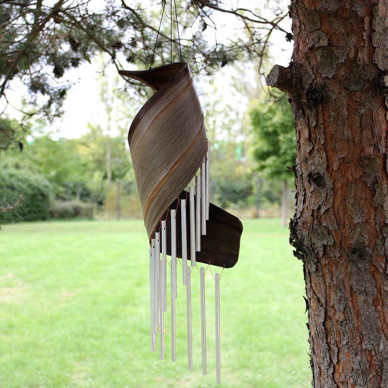 Handcrafted Coconut Leaf Wind Chimes - Natural, Eco-Friendly Outdoor Decor