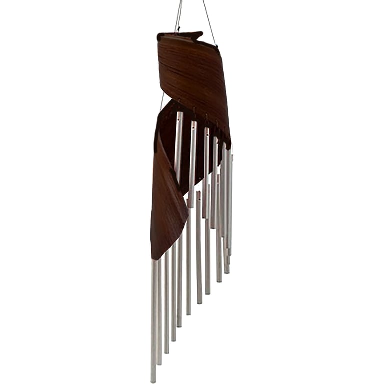 Eco Friendly Coconut Leaf Wind Chimes - Chocolate Tones Outdoor Decor