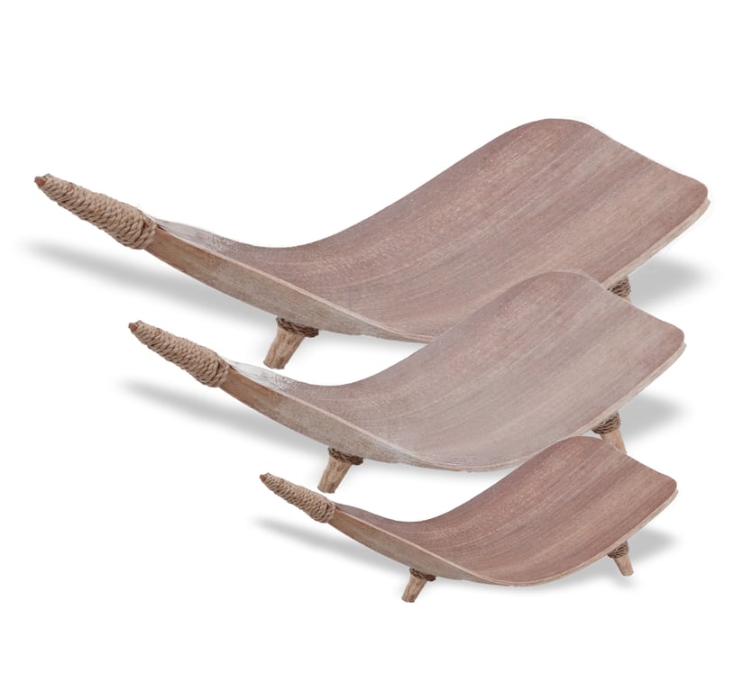Whitewash Coconut Leaf Fruit Bowl Set - Natural & Eco-Friendly