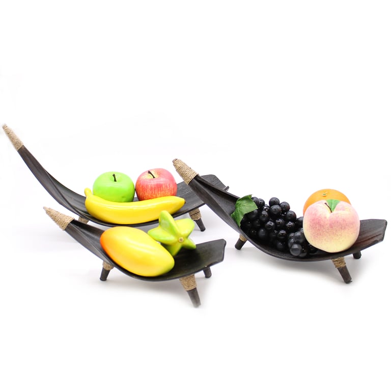 Coconut Leaf Fruit Bowl Set (Chocolate) - Natural & Eco-Friendly