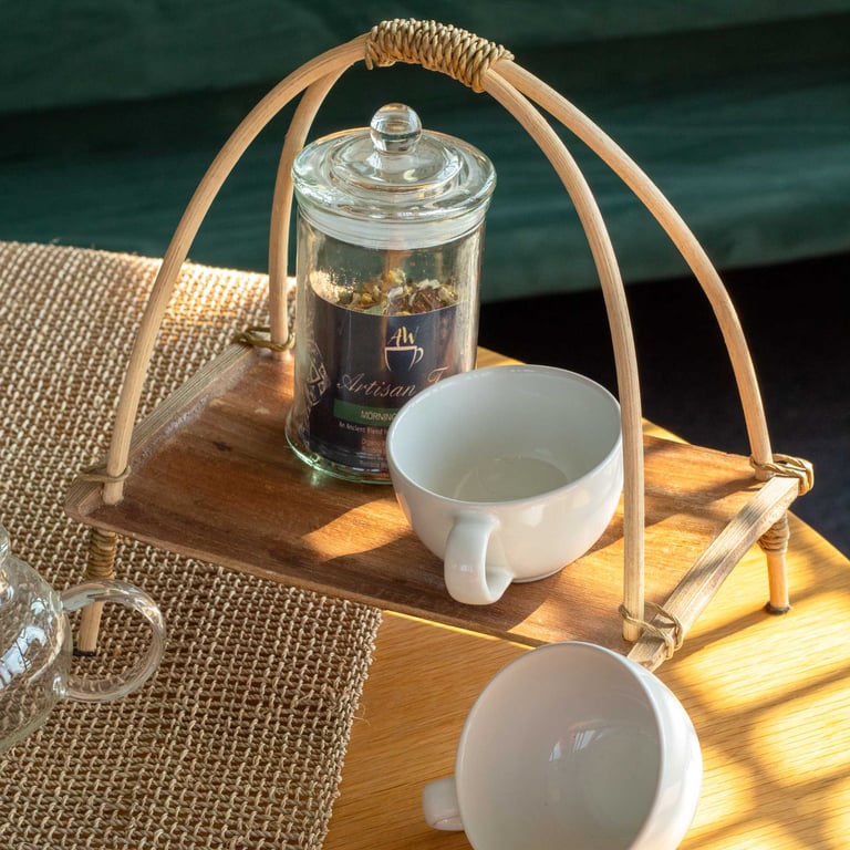 Coconut Leaf Natural Tea Holder - Eco-Friendly Infuser Stand for Green Tea and Herbal Teas
