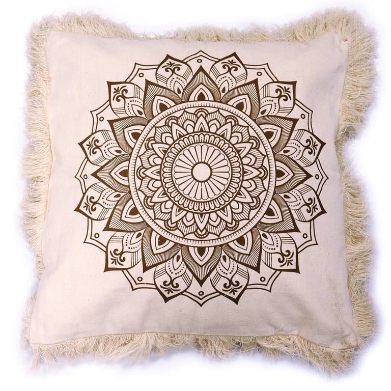 Lotus Mandala Bronze Cushion Cover - 45x45cm Decorative Home Accent