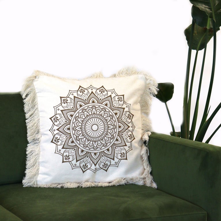 Lotus Mandala Bronze Cushion Cover - 45x45cm Decorative Home Accent