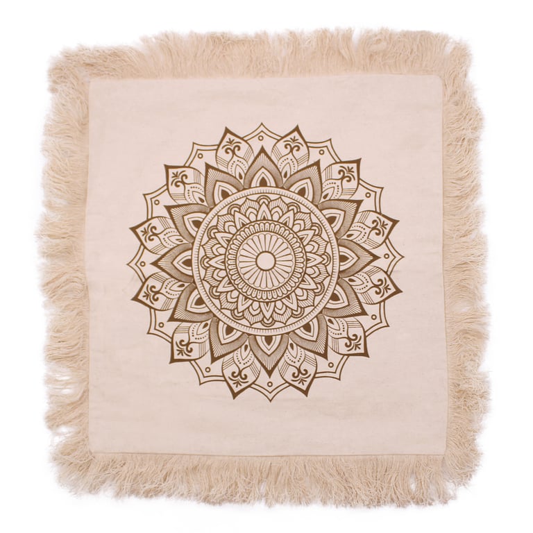 Lotus Mandala Bronze Cushion Cover - 45x45cm Decorative Home Accent