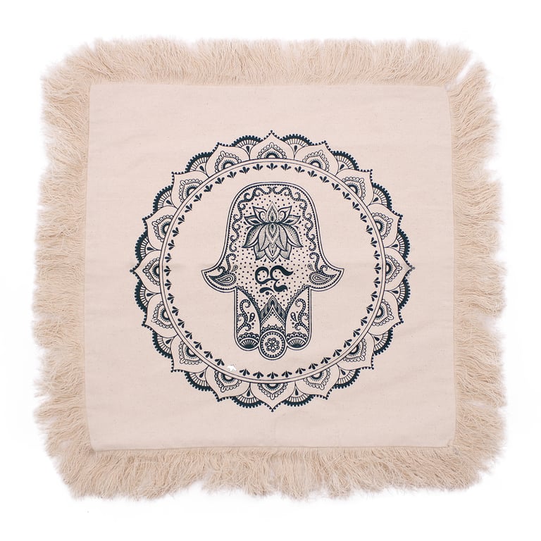 Hamsa Mandala Geometric Bohemian Green Cushion 45x45cm