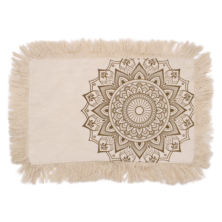 Lotus Mandala Bronze Decorative Cushion - 30x50cm Home Accent Pillow