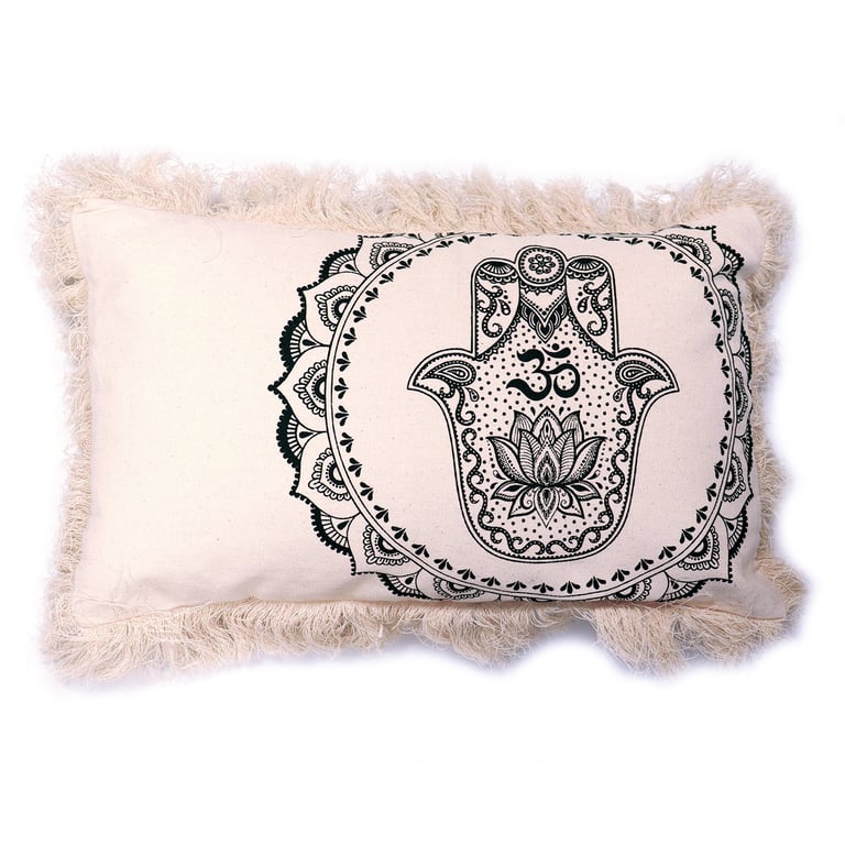 Hamsa Mandala Boho Green Cushion Cover 30x50cm