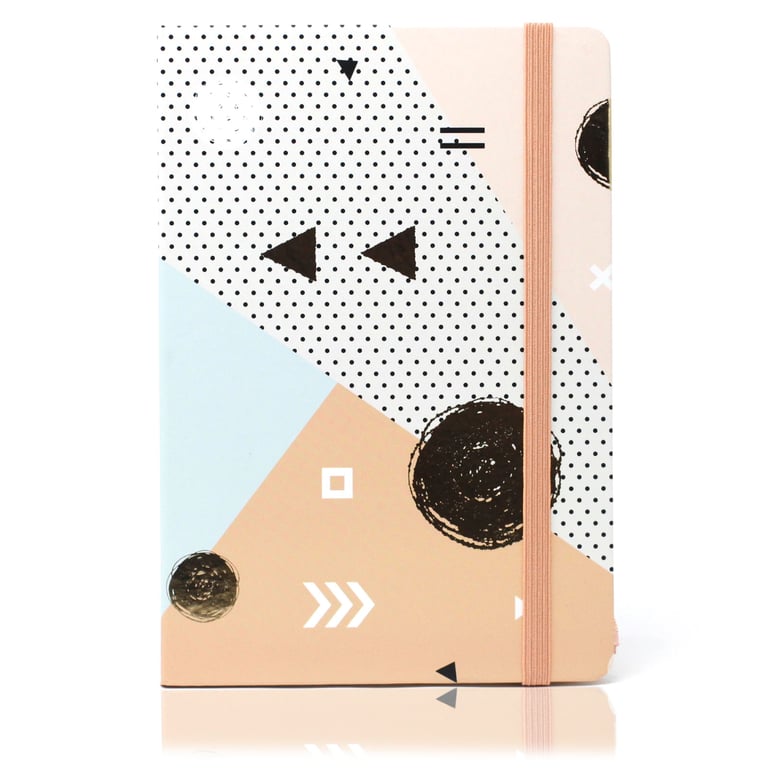 Cool A5 Notebook - Assorted Designs with Golden Abstract Art and Perfect for Sketching and Journaling