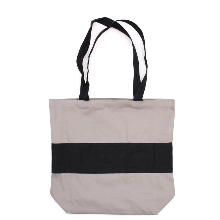 Two Tone Cotton Bag - Grey & Black Fashion Tote with Home Storage Capacity