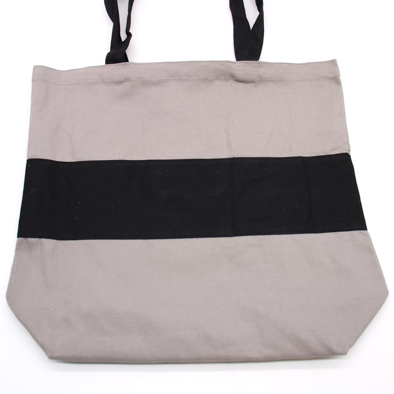 Two Tone Cotton Bag - Grey & Black Fashion Tote with Home Storage Capacity