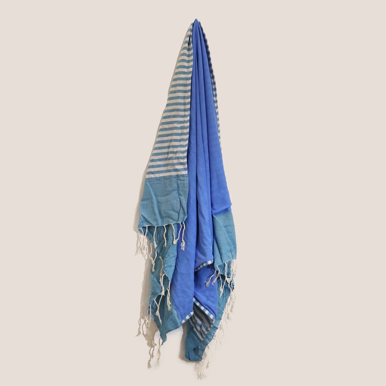 100x180 cm Sky Blue Cotton Towel - Pario
