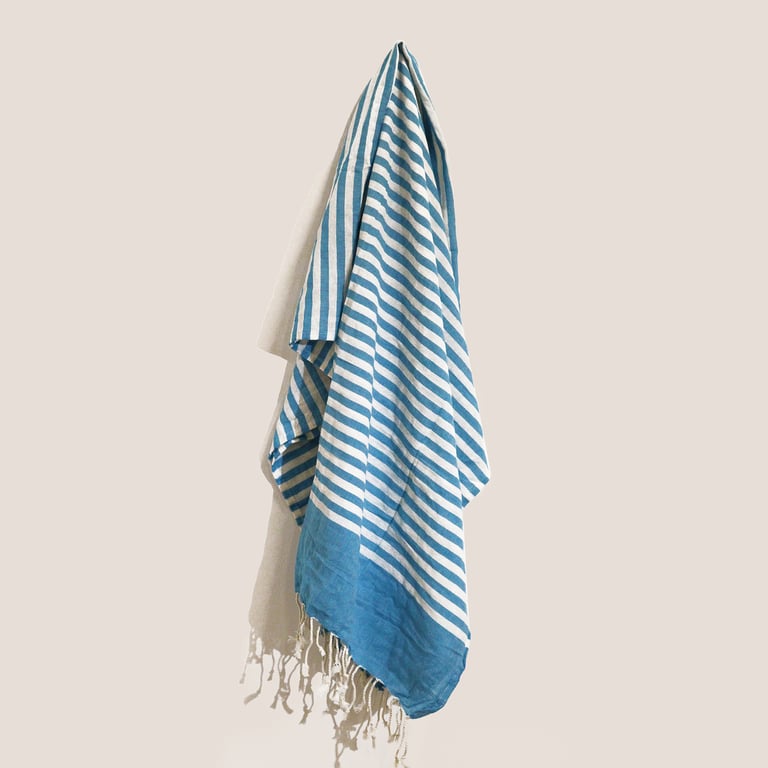 Cotton Pario Throw - Soft Sky Blue Home Decor 100x180 cm Bedding Throw Blanket