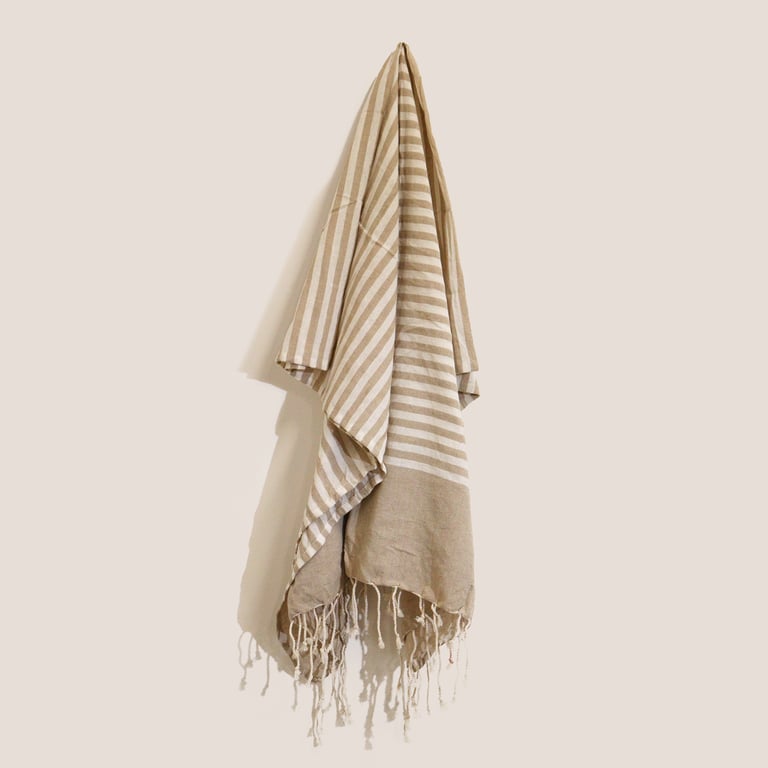 Cotton Pario Throw - 100x180 cm Warm Sand Home Decor Cotton Blanket